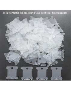150 Bobinas de Hilo de Bordado Plástico SATONBEYI Transparentes 2