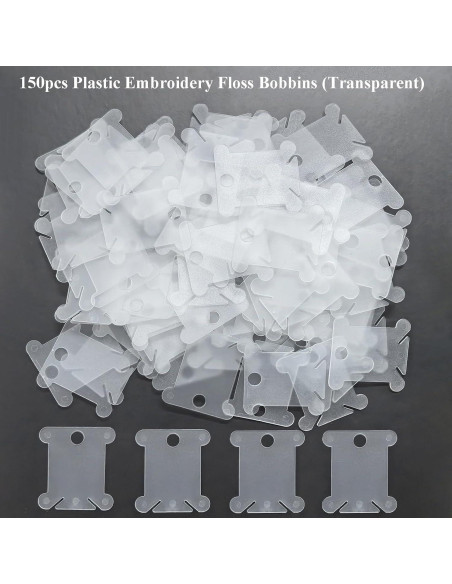 150 Bobinas de Hilo de Bordado Plástico SATONBEYI Transparentes