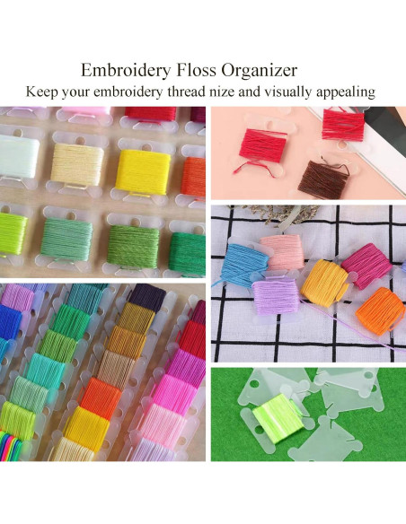 150 Bobinas de Hilo de Bordado Plástico SATONBEYI Transparentes