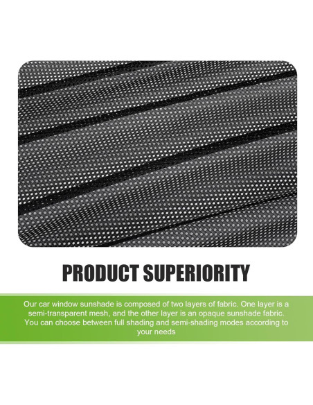 Cortinas Solares para Ventanas Laterales 2 PCS Zeathery Negro