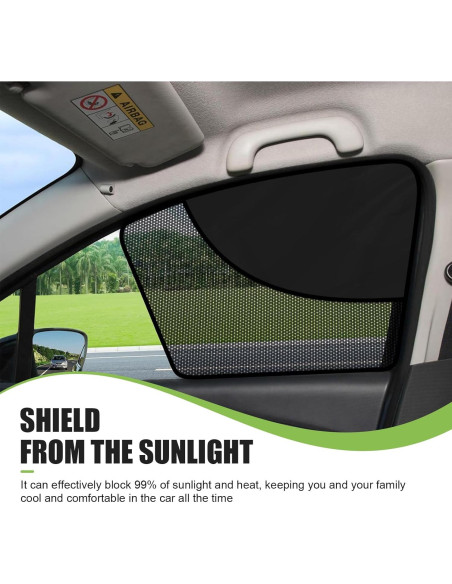 Cortinas Solares para Ventanas Laterales 2 PCS Zeathery Negro