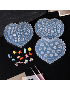 Kit de Moldes de Uñas Oceánicas JFIYUO - 3 Piezas Silicona 2