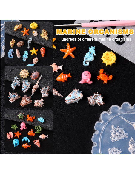 Kit de Moldes de Uñas Oceánicas JFIYUO - 3 Piezas Silicona