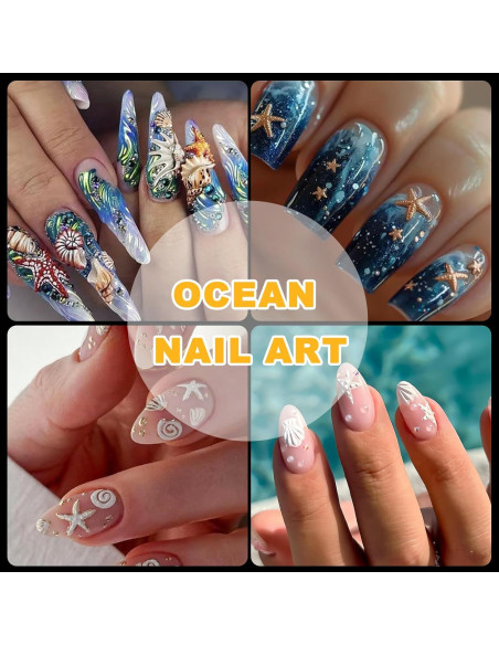 Kit de Moldes de Uñas Oceánicas JFIYUO - 3 Piezas Silicona