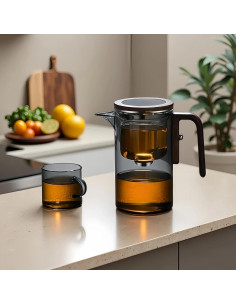 Tetera de Vidrio Enchanti 20oz DRNKNSTX Gris con Infusor 2