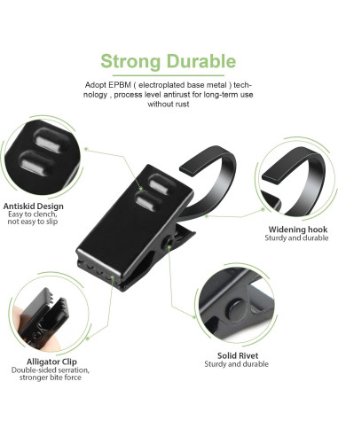 50 Clips de Acero Inoxidable ShangTianFeng para Cortinas