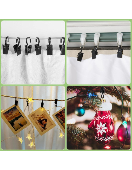 50 Clips de Acero Inoxidable ShangTianFeng para Cortinas