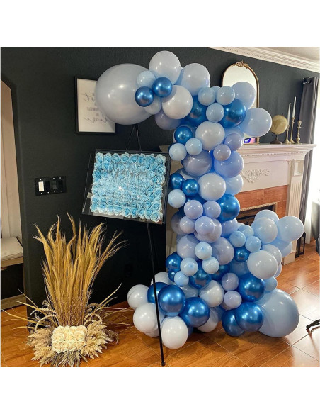 Kit de 60 Globos Metálicos Azules 30 cm para Fiestas