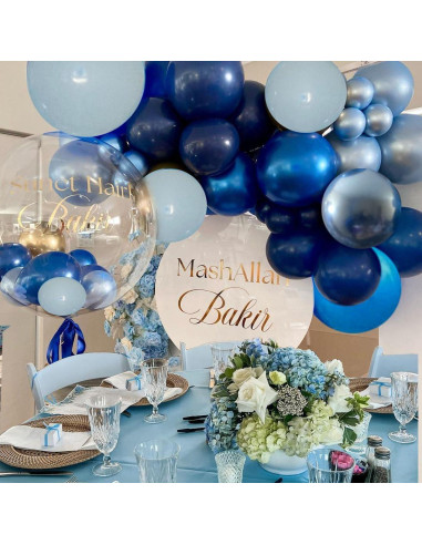 Kit de 60 Globos Metálicos Azules 30 cm para Fiestas