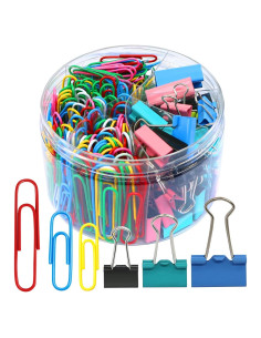 Set de 340 Clips de Papel y Carpeta AnutriON Multicolor