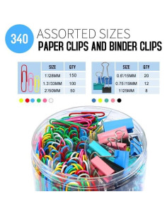 Set de 340 Clips de Papel y Carpeta AnutriON Multicolor 2
