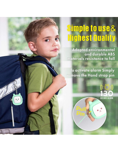 Alarma Personal de Seguridad VIGOROAD 130 dB con Luz LED - 3 Colores