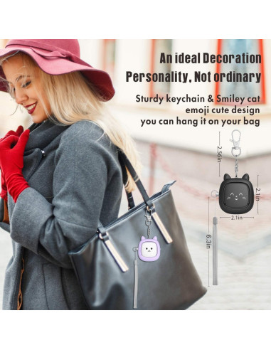 Alarma Personal de Seguridad VIGOROAD 130 dB con Luz LED - 3 Colores