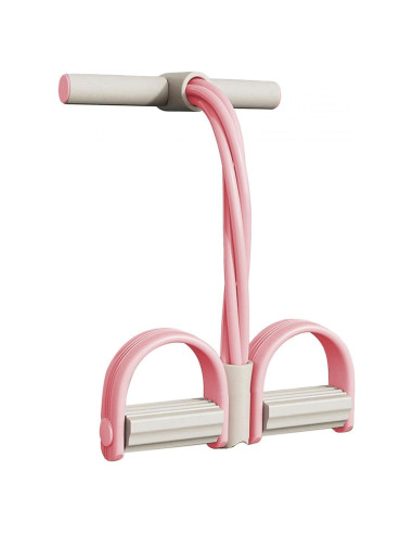 Banda de Resistencia con Pedal Genérica Rosa 6 Tubos Fitness