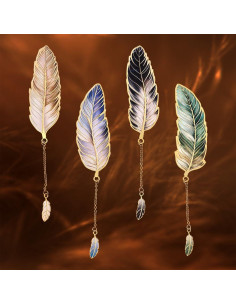 Juego de 4 marcapáginas de metal icceemee con colgante 2