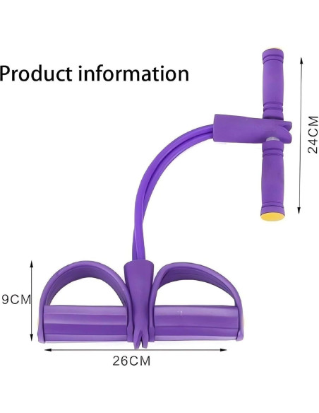 Banda de Resistencia con Pedal Genérica Rosa 6 Tubos Fitness