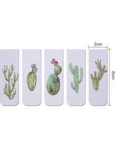 Chinco 10 Marcadores de Página Magnéticos Cactus 6x2 cm 2