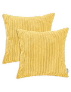 Fundas de Cojín CaliTime Pack 2 Cuadradas 45x45 cm Amarillo