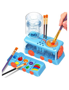 Limpiador de Pinceles WZWXXQ con Bandeja y Circulación de Agua 400ml