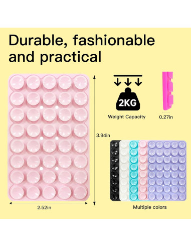 Agarradera de Succión Doble Lado Silicona Mokiwala 2 Paquetes