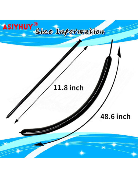 100 Globos Largos Negros de Láttex para Modelar Animales 30 cm