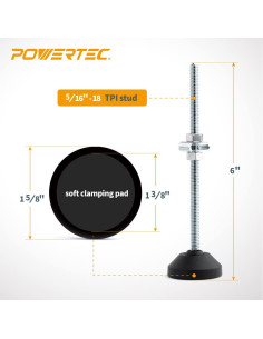 POWERTEC Pie de Abrazadera de Palanca 6" 2PK - Sujeción Firme 2