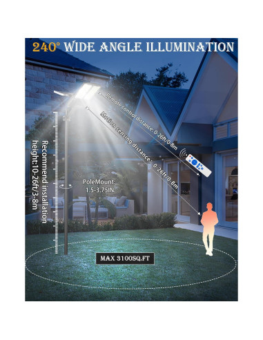 Luces Solares de Calle JAYNLT Y-8000W 750000 lm 6500K IP67