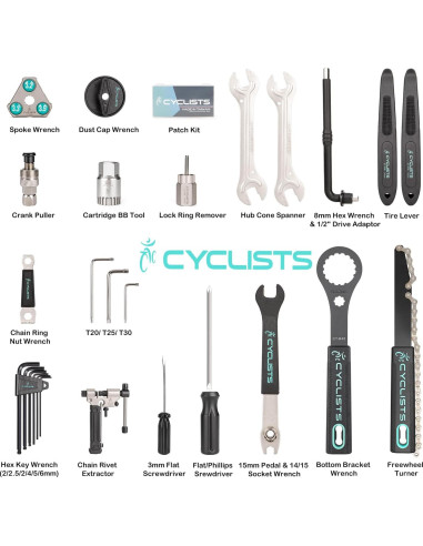 Kit de Herramientas para Bicicleta Ciclistas 22 Piezas - Mantenimiento