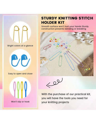 Kit de Tejido MARRTEUM 74 Piezas - Sujetadores y Agujas