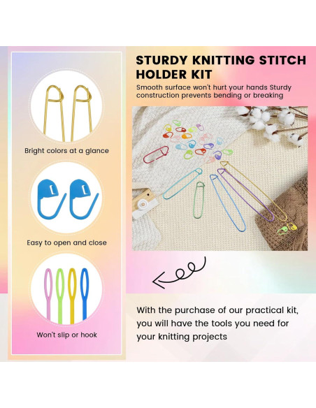 Kit de Tejido MARRTEUM 74 Piezas - Sujetadores y Agujas