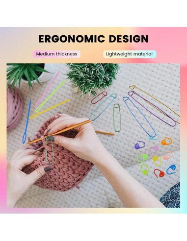 Kit de Tejido MARRTEUM 74 Piezas - Sujetadores y Agujas