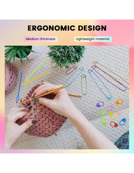 Kit de Tejido MARRTEUM 74 Piezas - Sujetadores y Agujas