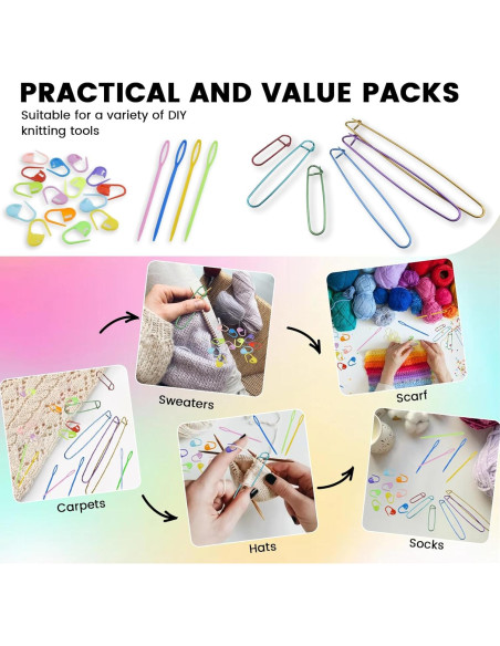 Kit de Tejido MARRTEUM 74 Piezas - Sujetadores y Agujas