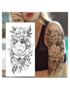 Tatuajes Temporales Cerlaza Flores y Mariposas 3D - 12 Hojas
