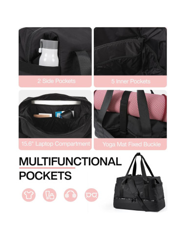 Bolsa de viaje BAGSMART para mujeres 37L con compartimento para zapatos