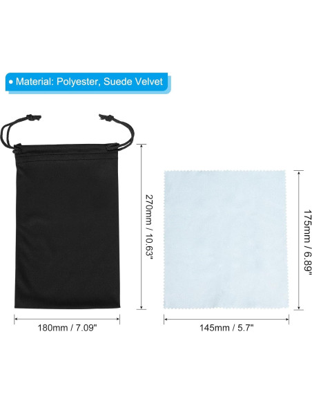 Bolsa de Gafas de Esquí PATIKIL con Paño de Microfibra 270x180mm