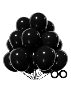 110 Globos Negros de Láttex 30 cm para Fiesta y Decoración
