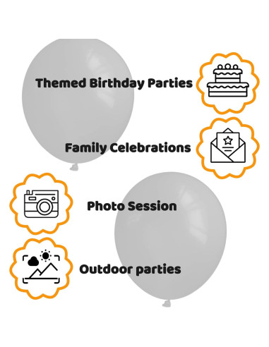 110 Globos Negros de Láttex 30 cm para Fiesta y Decoración