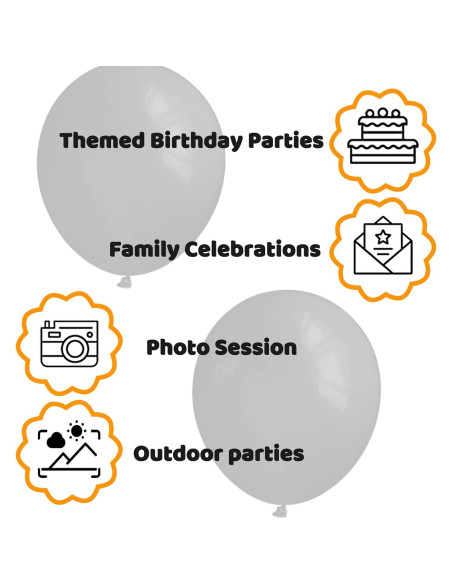 110 Globos Negros de Láttex 30 cm para Fiesta y Decoración