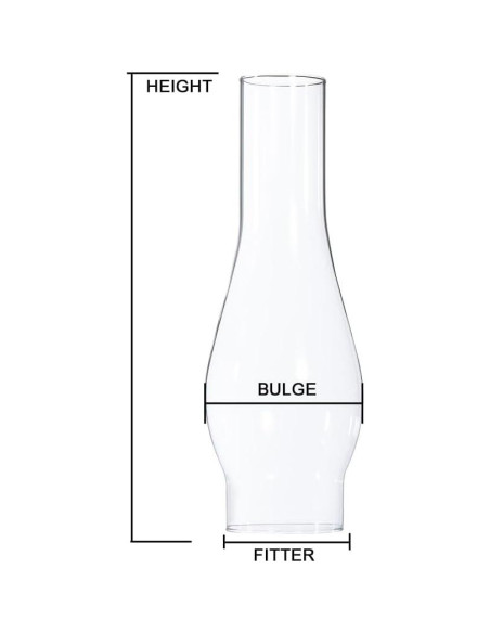 Chimenea de Vidrio Transparente B&P Lamp 8.89 cm Vintage