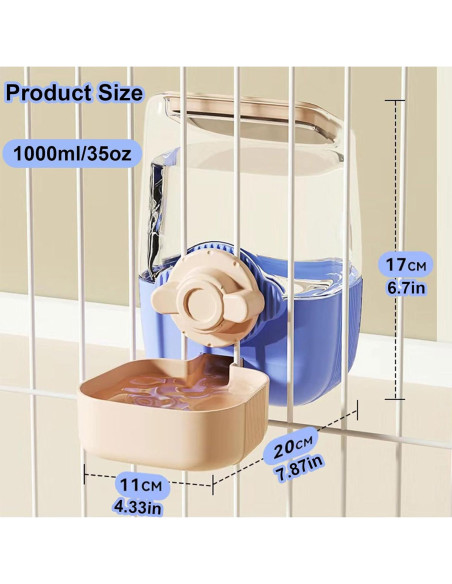 Botella de Agua Colgante Automática RMNHPTK 1L Azul-Rosa Botella de Agua Colgante Automática RMNHPTK 1L Azul-Rosa