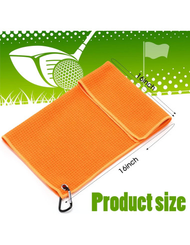 Paquete de 4 Toallas de Golf Remagr Microfibra 40x40 cm con Clip