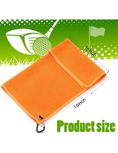 Paquete de 4 Toallas de Golf Remagr Microfibra 40x40 cm con Clip