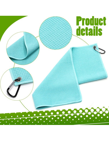 Paquete de 4 Toallas de Golf Remagr Microfibra 40x40 cm con Clip