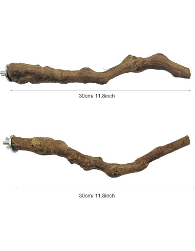 Perchas para Aves Allazone 4 Piezas Madera de Vid Natural