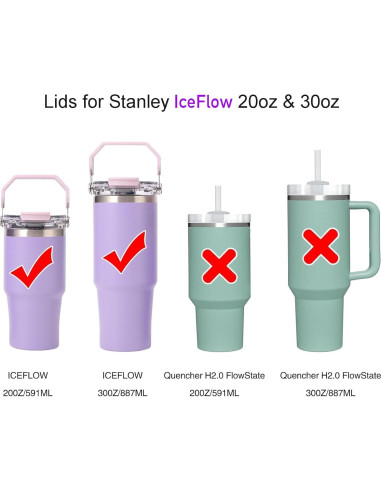 Tapa de Reemplazo Stanley IceFlow 30oz y 20oz 2 PCS Negra