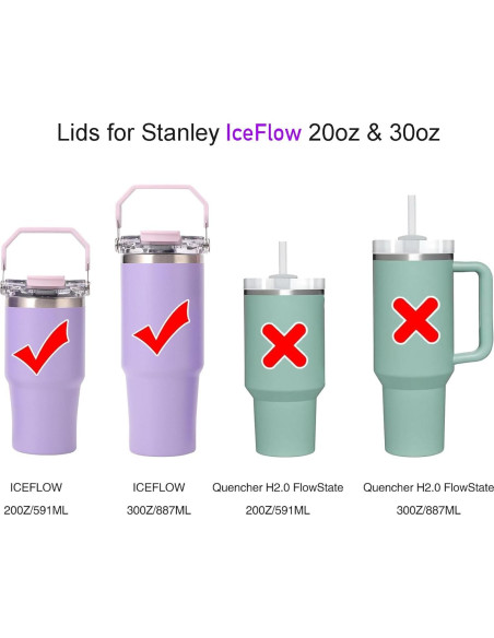 Tapa de Reemplazo Stanley IceFlow 30oz y 20oz 2 PCS Negra