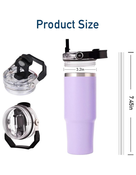 Tapa de Reemplazo Stanley IceFlow 30oz y 20oz 2 PCS Negra