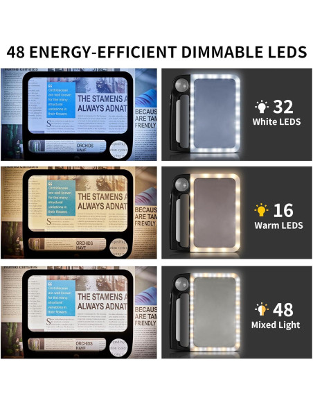 Lupa Recargable JARLINK 5X 10X con Luz LED Ajustable Negra