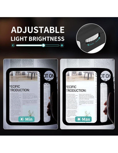 Lupa Recargable JARLINK 5X 10X con Luz LED Ajustable Negra